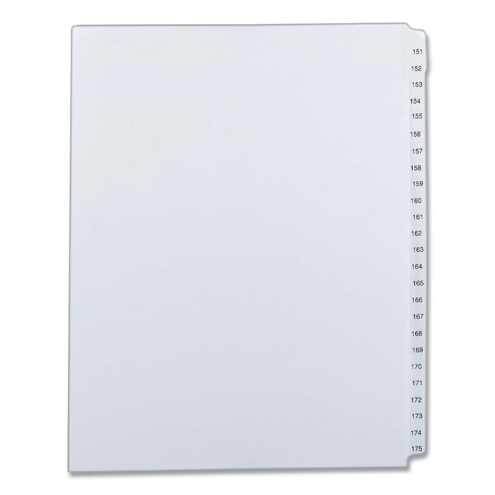 Avery Preprinted Legal Exhibit Side Tab Index Dividers, Allstate Style, 25-Tab, 151 to 175, 11 x 8.5, White, 1 Set