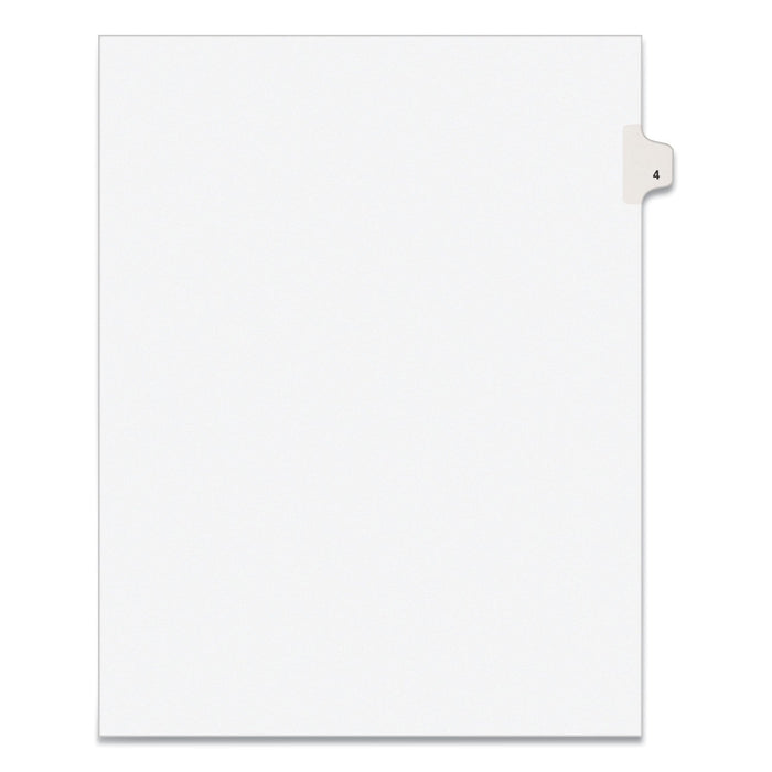 Avery Preprinted Legal Exhibit Side Tab Index Dividers, Avery Style, 10-Tab, 4, 11 x 8.5, White, 25/Pack