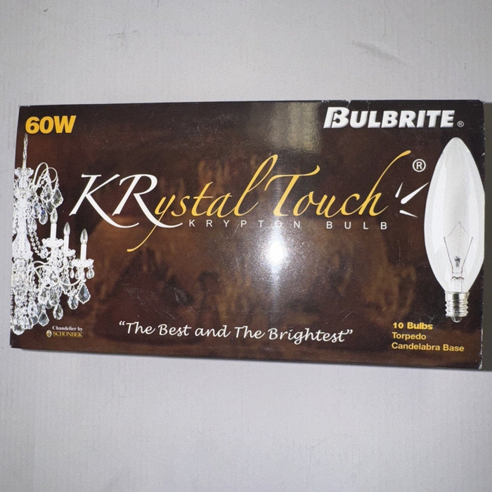Bulbrite KR60CTC/32 60W Krystal Touch Flame Tip Bulbs, 10-Pack by Price Is Right Miami