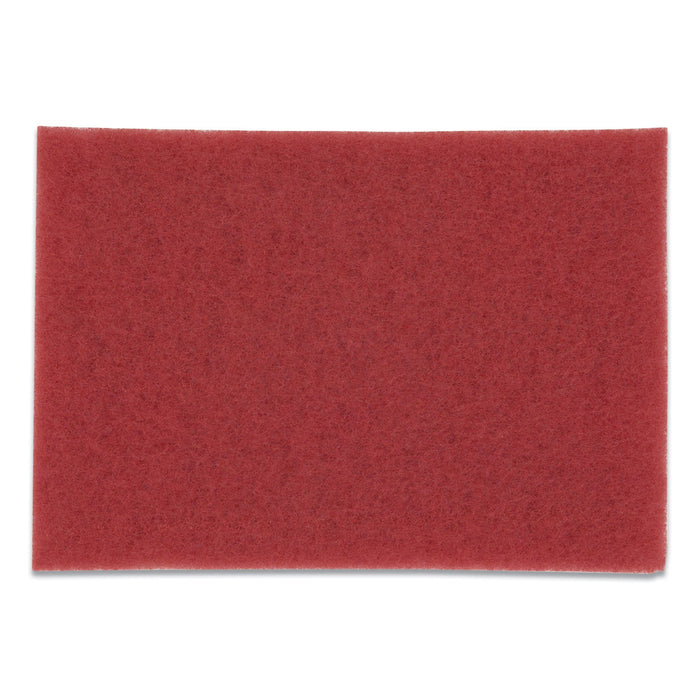 3M Low-Speed Buffer Floor Pads 5100, 20 x 14, Red, 10/Carton