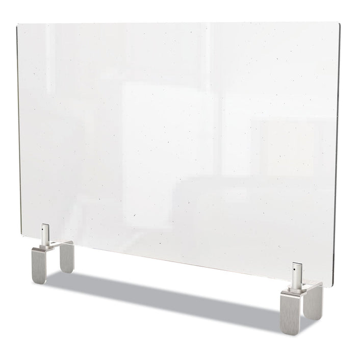 Ghent Clear Partition Extender with Attached Clamp, 42 x 3.88 x 30, Thermoplastic Sheeting