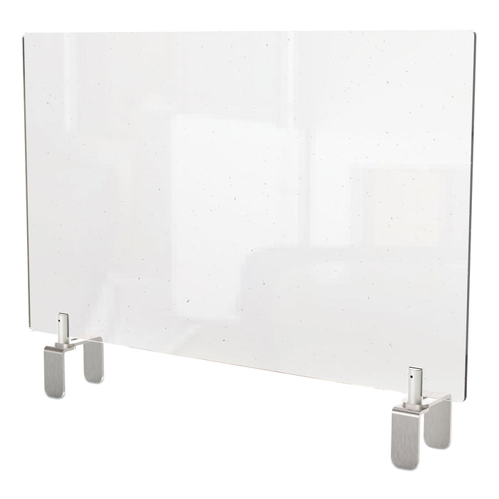 Ghent Clear Partition Extender with Attached Clamp, 42 x 3.88 x 18, Thermoplastic Sheeting