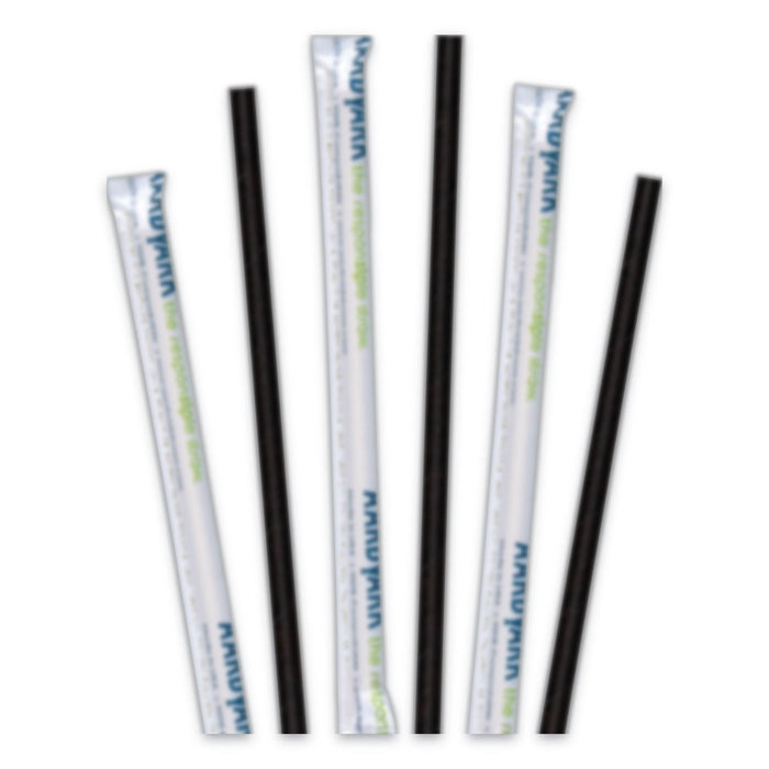 Hoffmaster Aardvark Paper Straws, 5.75", Black, 3,200/Carton