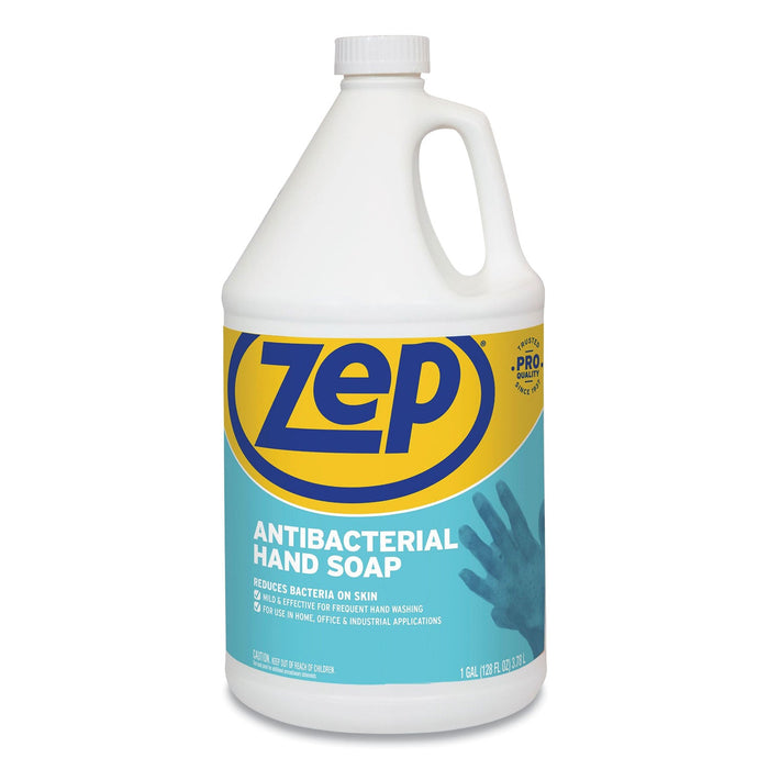 Zep Antibacterial Hand Soap, Fragrance-Free, 1 gal Bottle, 4/Carton