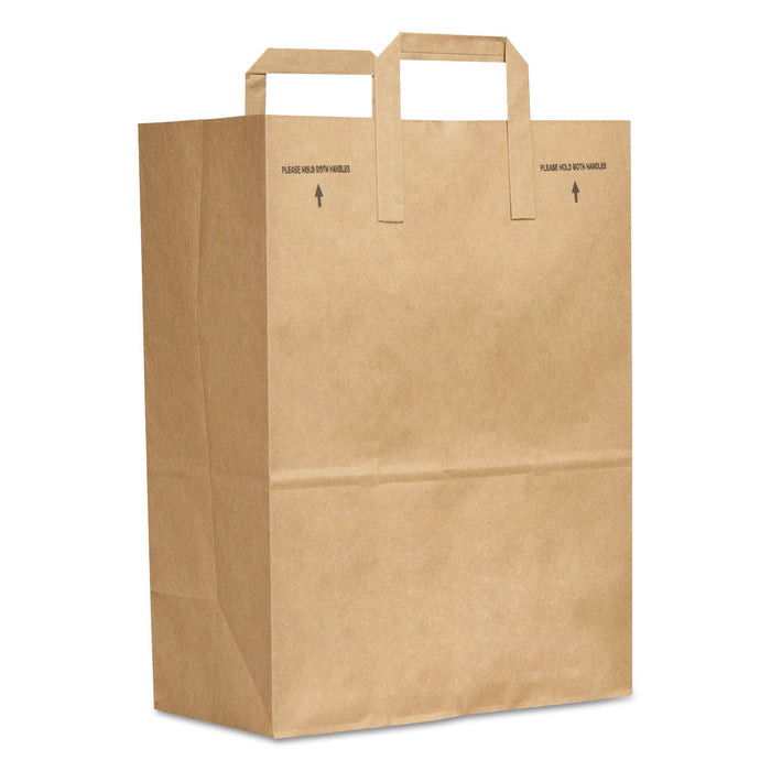 General Grocery Paper Bags, Attached Handle, 30 lb Capacity, 1/6 BBL, 12 x 7 x 17, Kraft, 300 Bags