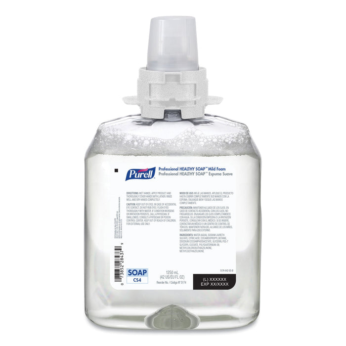 PURELL HEALTHY SOAP Mild Foam, For CS4 Dispensers, Fragrance-Free, 1,250 mL, 4/Carton