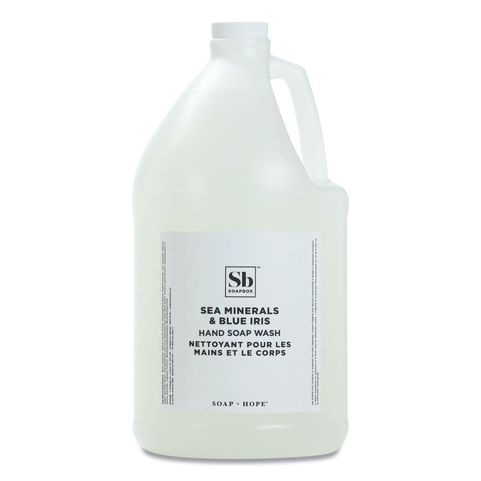 Soapbox Hand Soap, Sea Minerals and Blue Iris, 1 gal Bottle