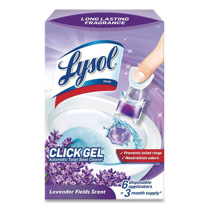 LYSOL Click Gel Automatic Toilet Bowl Cleaner, Lavender Fields, 6/Box, 4 Boxes/Carton