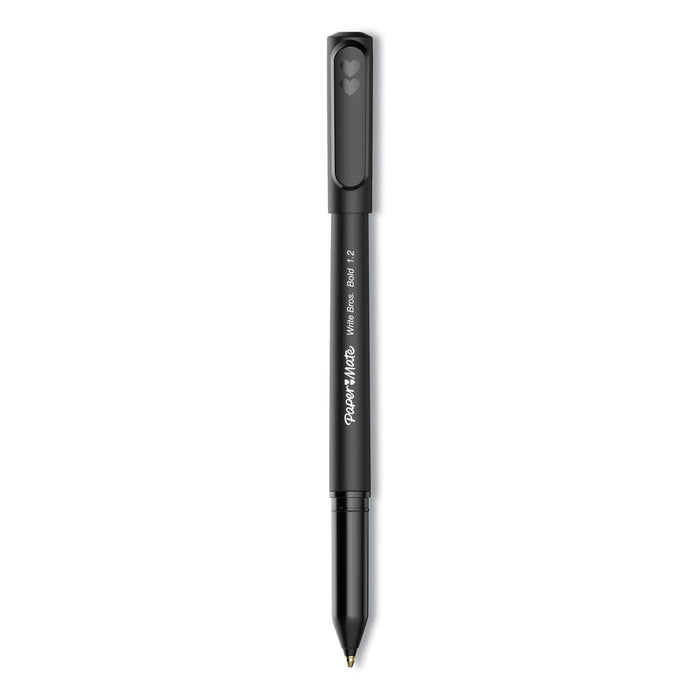 Paper Mate Write Bros. Ballpoint Pen, Stick, Bold 1.2 mm, Black Ink, Black Barrel, Dozen
