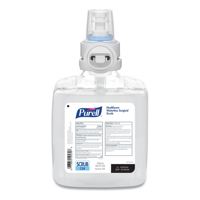 PURELL Waterless Surgical Scrub Gel Hand Sanitizer, 1,200 mL Refill Bottle, Fragrance-Free, For CS-8 Dispenser, 2/Carton