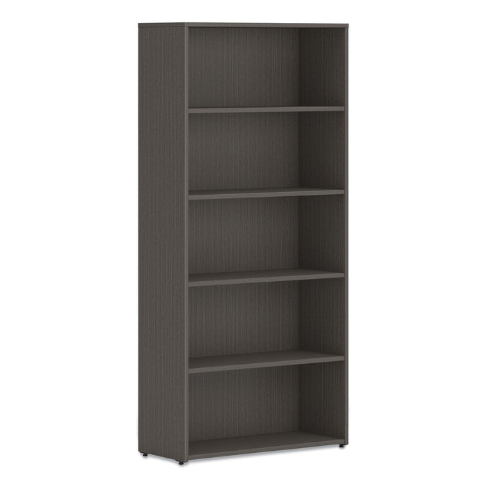 HON Mod Bookcase, Five-Shelf/4 Adjustable, 30w x 13d x 65h, Slate Teak