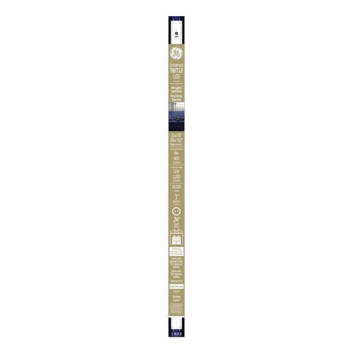 GE 24" T8/T12, 20 W, T8 Tube, Bright White, 6/Carton