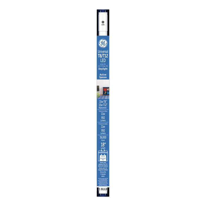 GE 18" T8/T12, 15 W, T8 Tube, Daylight, 6/Carton