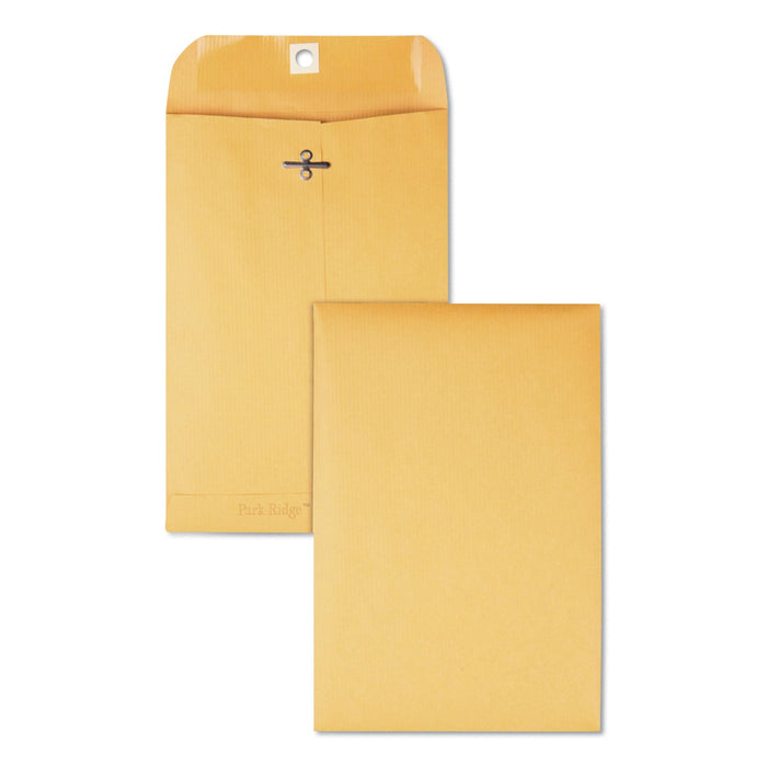 Quality Park Park Ridge Kraft Clasp Envelope, #55, Square Flap, Clasp/Gummed Closure, 6 x 9, Brown Kraft, 100/Box