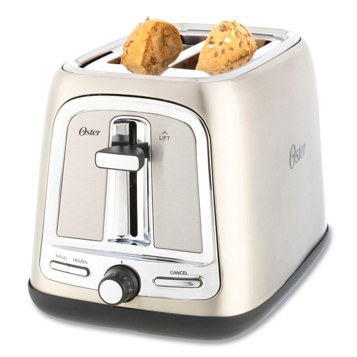 Oster Extra Wide Slot Toaster, 2-Slice, 7.5 x 11 x 8, Stainless Steel