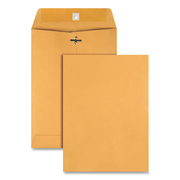 Quality Park Clasp Envelope, 28 lb Bond Weight Kraft, #75, Square Flap, Clasp/Gummed Closure, 7.5 x 10.5, Brown Kraft, 100/Box
