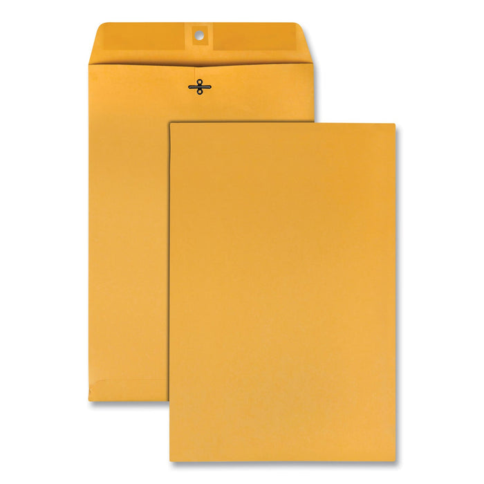 Quality Park Clasp Envelope, 28 lb Bond Weight Kraft, #98, Square Flap, Clasp/Gummed Closure, 10 x 15, Brown Kraft, 100/Box
