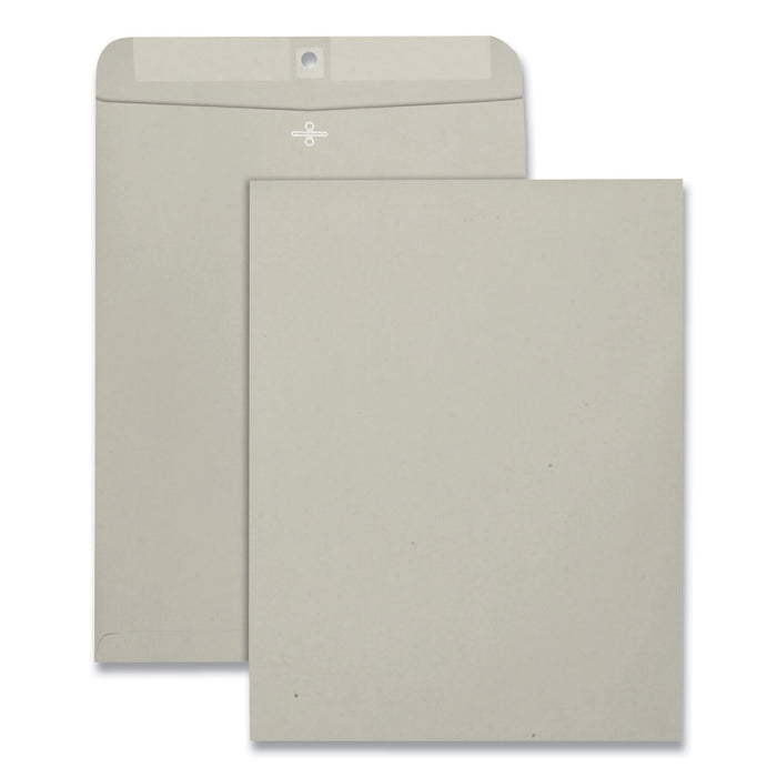 Quality Park Clasp Envelope, 28 lb Bond Weight Kraft, #110, Square Flap, Clasp/Gummed Closure, 12 x 15.5, Executive Gray, 100/Box