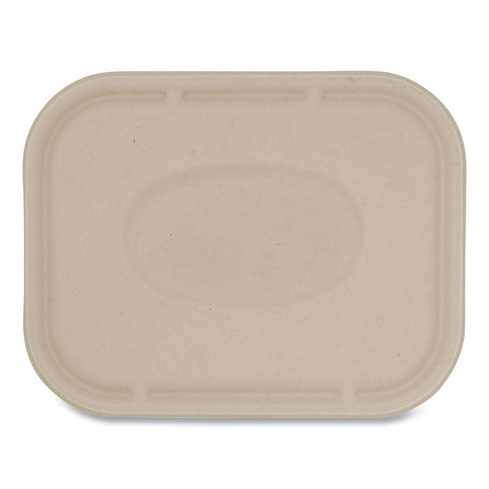 World Centric Fiber Lids for Fiber Containers, 7.8 x 10.1 x 0.5, Natural, Paper, 400/Carton