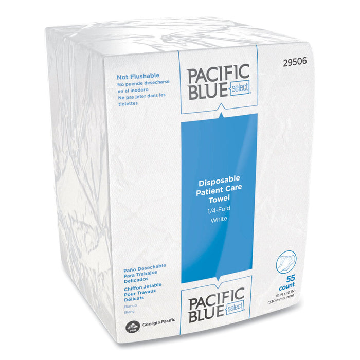 Georgia Pacific Pacific Blue Select Disposable Patient Care Washcloths, 10 x 13, White, 55/Pack, 24 Packs/Carton