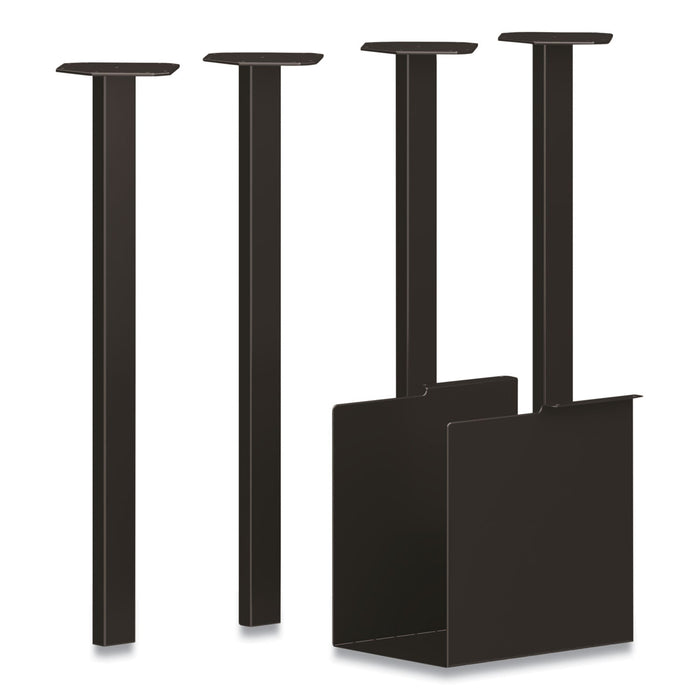 HON Coze Table Legs, 5.75w x 28h, Black, 4/Pack