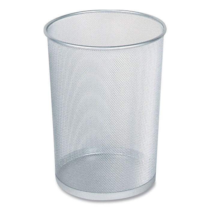 Rubbermaid Steel Mesh Wastebasket, Round, 5 gal, Silver