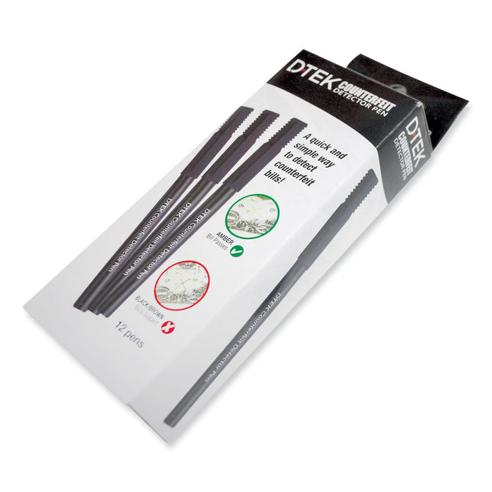CONTROLTEK DTEK Counterfeit Detector Pens, U.S. Currency, 12/Pack