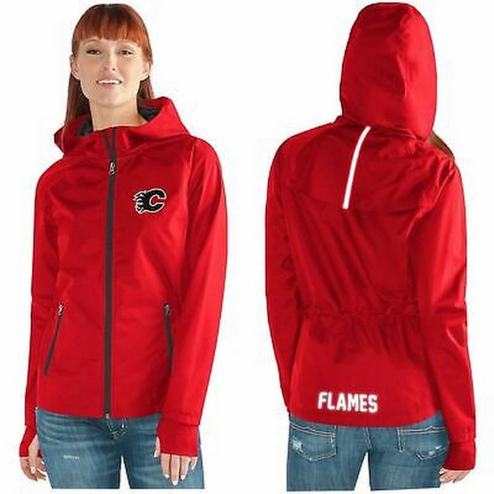 NHL Calgary Flames Womens Hockey Team Light Weight Full Zip Jacket by Vanessa Jane