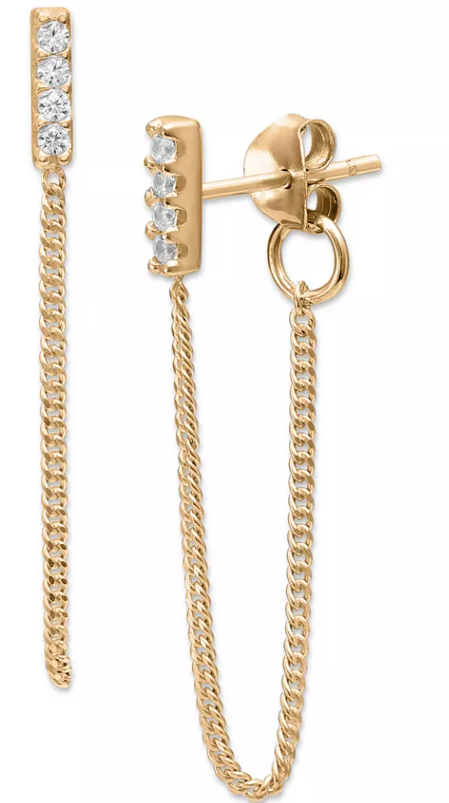 Giani Bernini Cubic Zirconia Chain Drop Earrings by Vanessa Jane
