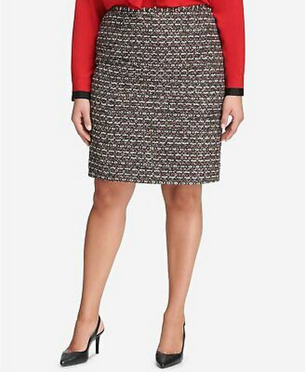 Calvin Klein Plus Size Tweed Pencil Skirt, Size 16W by Vanessa Jane
