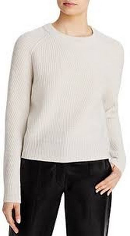 Aqua Rolled Edge Cashmere Sweater, Size XS by Vanessa Jane