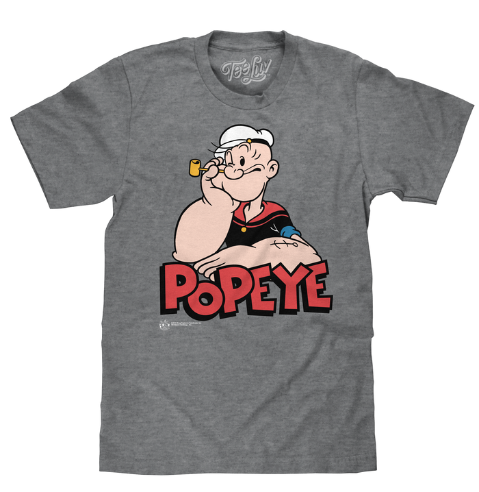Retro Popeye T-Shirt - Graphite Gray Heather by Tee Luv