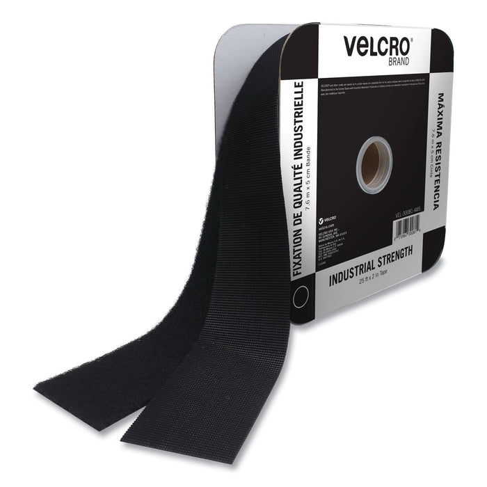 VELCRO Industrial Strength Heavy-Duty Fasteners, 2" x 25 ft, Black