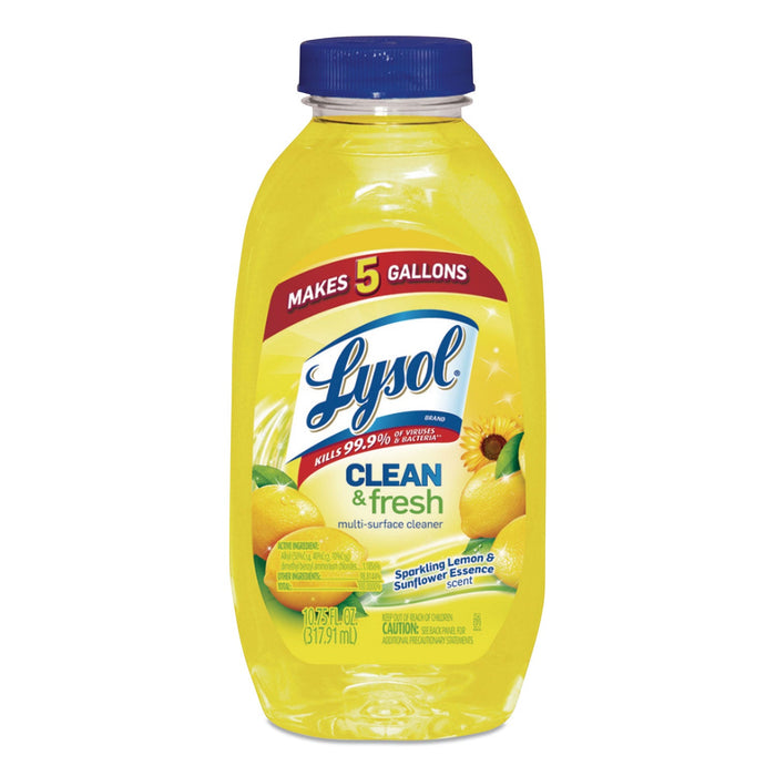 LYSOL Clean and Fresh Multi-Surface Cleaner, Sparkling Lemon and Sunflower Essence, 10.75 oz Bottle, 20/Carton