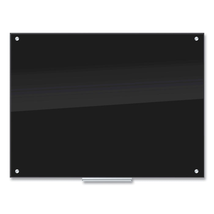 U Brands Black Glass Dry Erase Board, 48 x 36