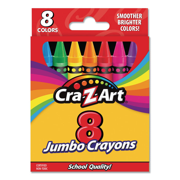 Cra-Z-Art Jumbo Crayons, 8 Assorted Colors, 8/Pack