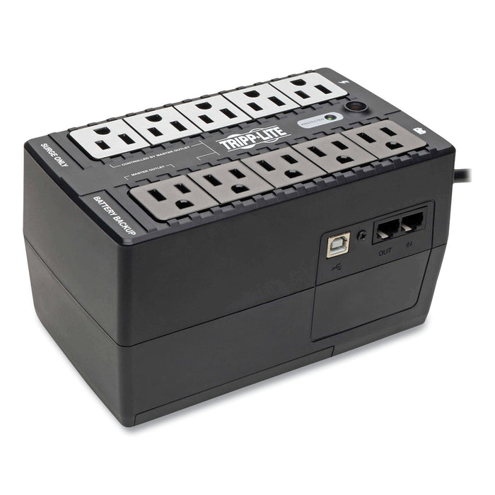 Tripp Lite ECO Series Energy-Saving Standby UPS, 10 Outlets, 550 VA, 316 J
