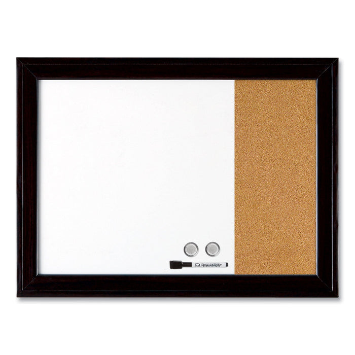 Quartet Home Decor Magnetic Combo Dry Erase with Cork Board on Side, 23 x 17, Black Wood Frame
