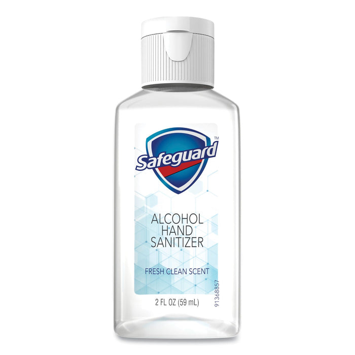 Safeguard Alcohol Hand Sanitizer Gel, 2 oz Flip-Cap Bottle, Fresh Clean Scent, 48/Carton