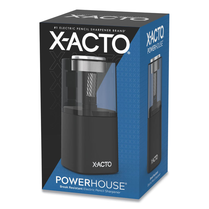 X-ACTO Model 1799 Powerhouse Office Electric Pencil Sharpener, AC-Powered, 3 x 3 x 7, Black/Silver/Smoke