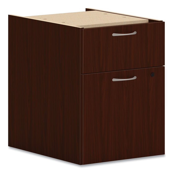 HON Mod Hanging Pedestal, Left or Right, 2-Drawers: Box/File, Legal/Letter, Traditional Mahogany, 15" x 20" x 20"