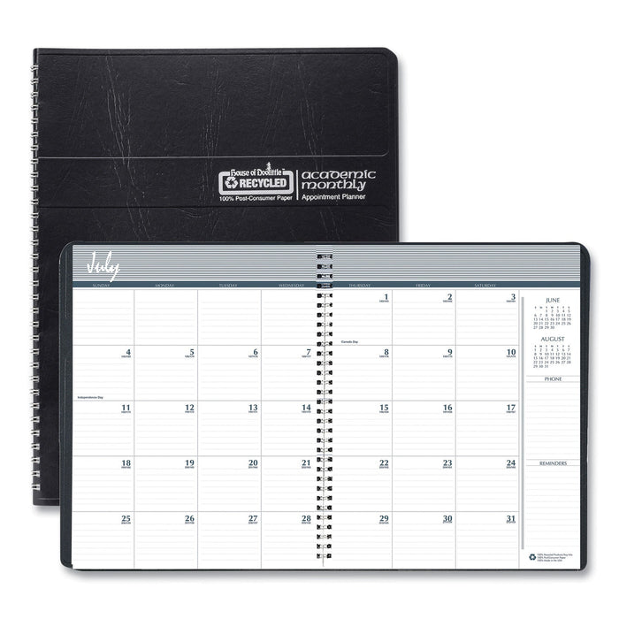 House of Doolittle 14-Month Recycled Ruled Monthly Planner, 11 x 8.5, Black Cover, 14-Month (July to Aug): 2022 to 2023
