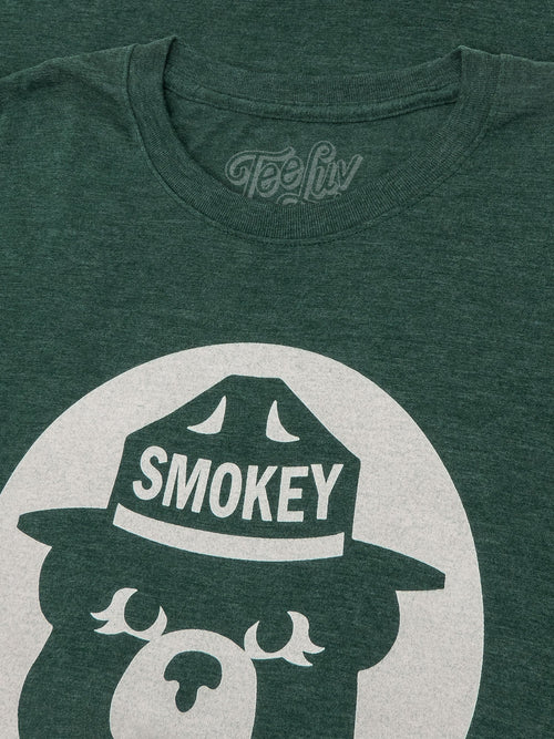 Smokey Bear Shirt Retro Mascot T-Shirt - Forest Green by Tee Luv