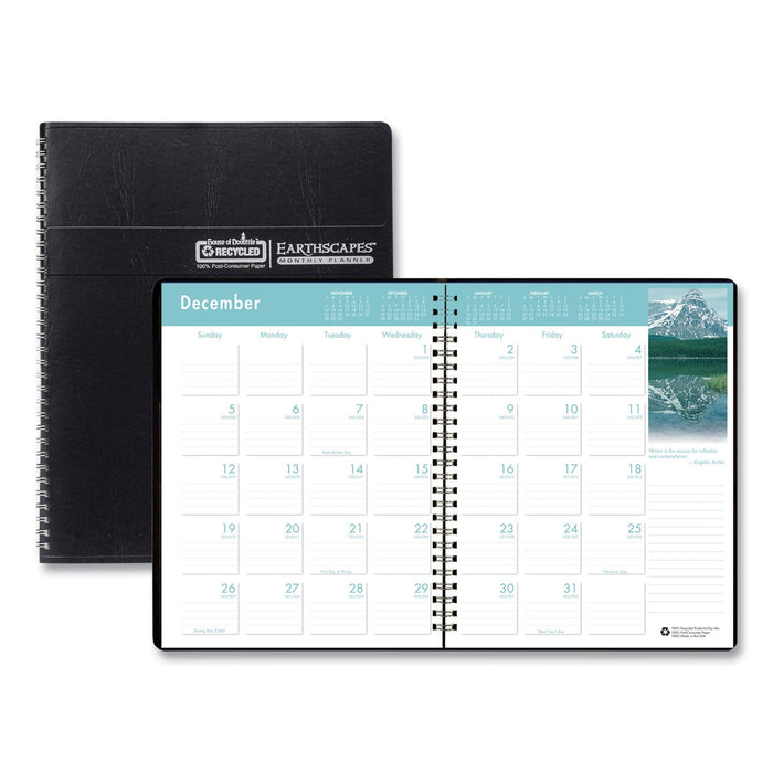 House of Doolittle Earthscapes Recycled Ruled Monthly Planner, Landscapes Color Photos, 11 x 8.5, Black Cover, 14-Month (Dec-Jan): 2022-2024