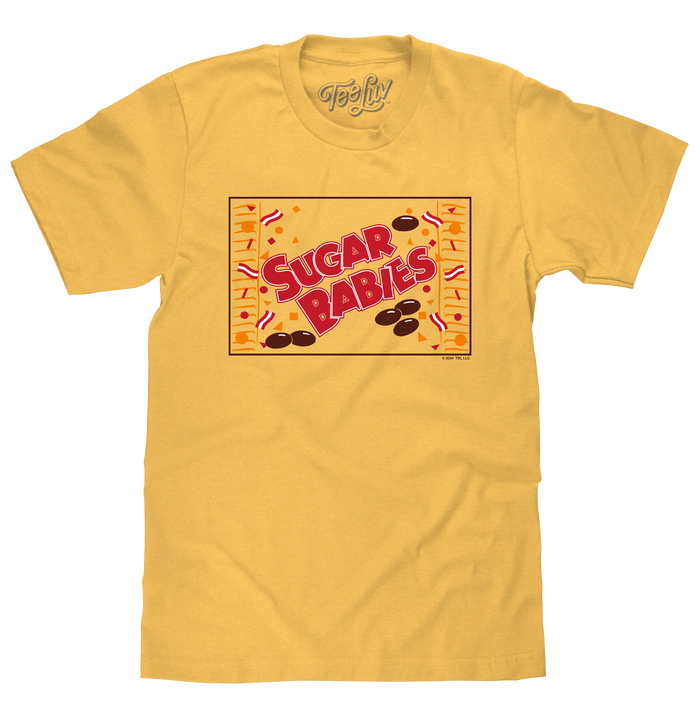 Sugar Babies Caramel Candy T-Shirt - Banana Yellow by Tee Luv