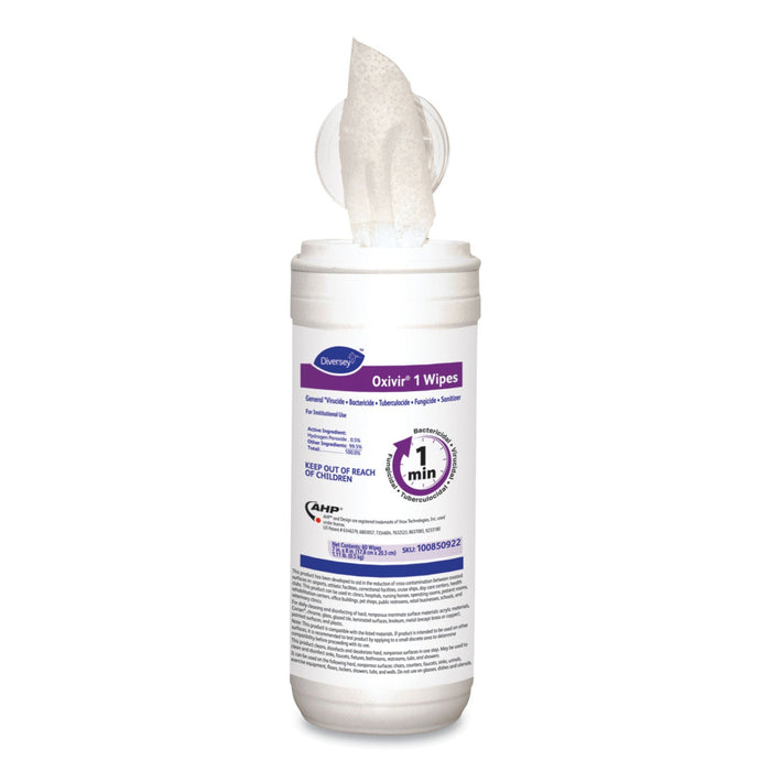Diversey Oxivir 1 Wipes, 7 x 8, 60/Canister, 12/Carton
