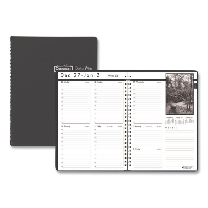 House of Doolittle Black-on-White Photo Weekly Appointment Book, Landscapes Photography, 11 x 8.5, Black Cover, 12-Month (Jan to Dec): 2023