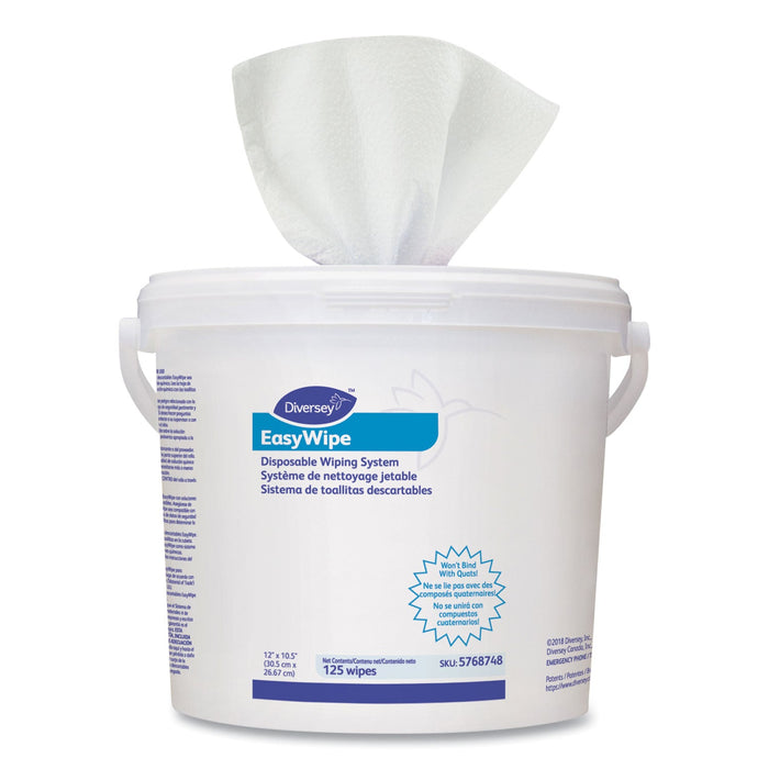 Diversey Easywipe Disposable Wiping Refill, 8.63 x 24.88, White, 125/Bucket, 6/Carton