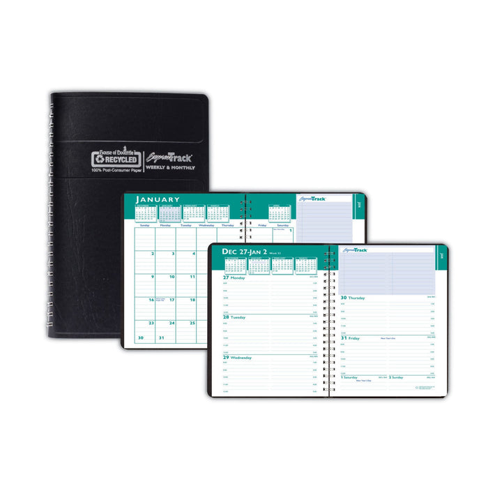 House of Doolittle Express Track Recycled Weekly Appointment Book/Monthly Planner, 8 x 5, Black Cover, 13-Month (Jan to Jan): 2023 to 2024