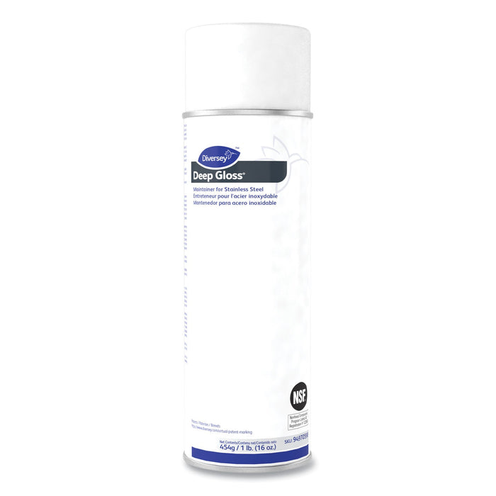 Diversey Deep Gloss Stainless Steel Maintainer, 16 oz Aerosol Spray, 12/Carton